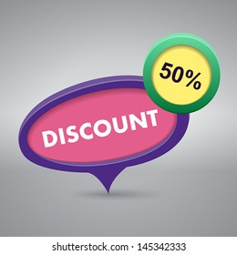 discount label on gray background