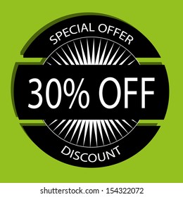 discount label on green background