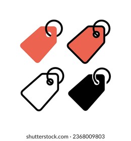 Discount label on sale badge. Promotion price label in clothes tag for sale store product in business commerce. ticket code. Price tag icon. Vector illustration. Design on white background. EPS 10
