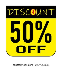 Discount label for product or merchandise marketing.