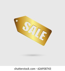 Discount label, sale icon, Gold color premium set, vector illustration