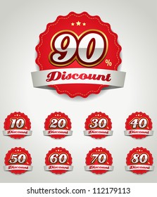 Discount label set vector for design