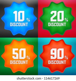 Discount label set vector for design