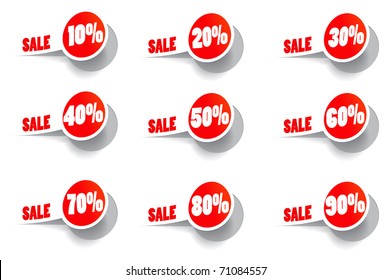 Discount label set vector for design