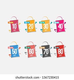 Discount Label Set Vector Template Design Illustration