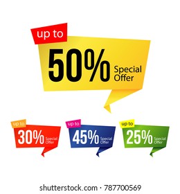 Discount Label Set Vector Template Design