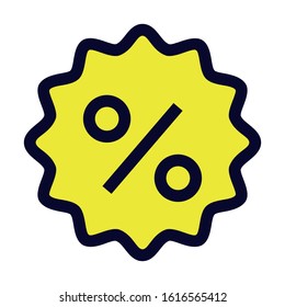 Discount Label. Simple Vector Color Icon.