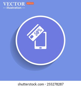 Discount label, Smartphone, phone, mobile phone , vector illustration, EPS 10