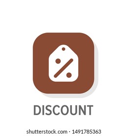 Discount label tag app icon button vector for user interface or website