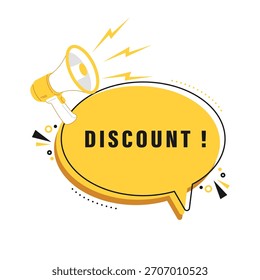 discount Label template with megaphone