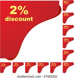 Discount label templates with different percentages