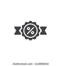 Discount Label vector icon. filled flat sign for mobile concept and web design. Percentage price tag simple solid icon. Symbol, logo illustration. Pixel perfect vector graphics