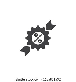 Discount Label vector icon. filled flat sign for mobile concept and web design. Percentage badge simple solid icon. Symbol, logo illustration. Pixel perfect vector graphics