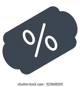 Discount Label vector icon. Style is flat symbol, smooth blue color, rounded angles, white background.