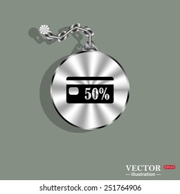 Discount label, vector illustration, EPS 10