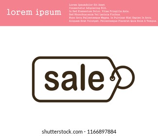 Discount label vector, line icon