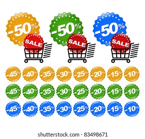 discount labels and carts