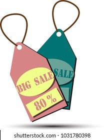Discount labels in department store.