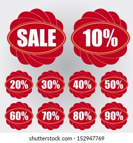 Discount labels red