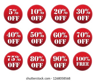 discount labels red vector tag