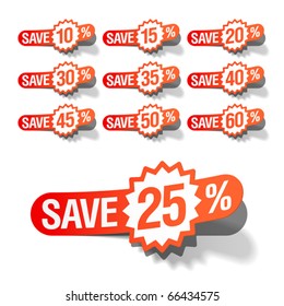 Discount labels. Vector