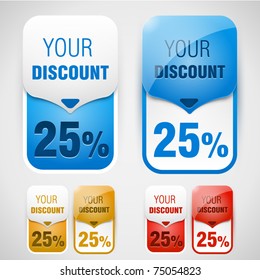 Discount labels. Vector