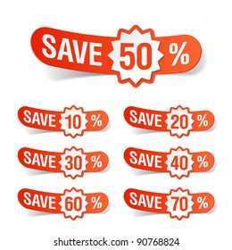 Discount labels. Vector.