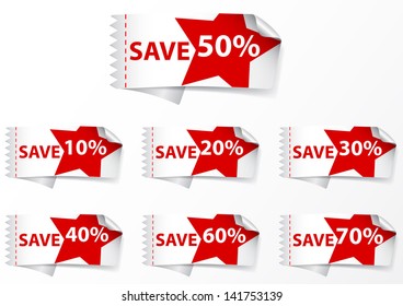 Discount labels .with star