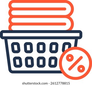 Discount Laundry Icon Color Line Vector Illustration