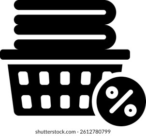 Discount Laundry Icon Glyph Vector Illustration
