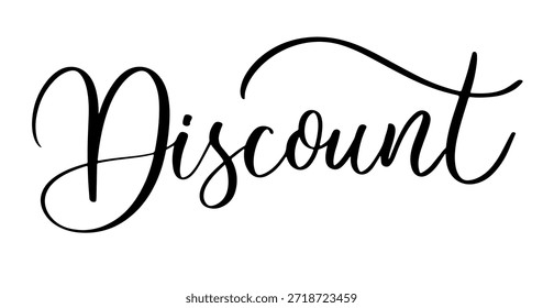 Letras de descuento en estilo cursivo elegante.