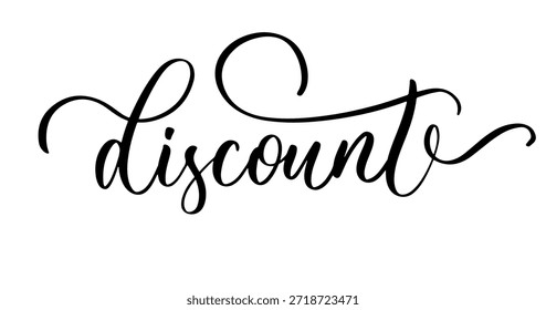 Letras de descuento en estilo cursivo elegante.