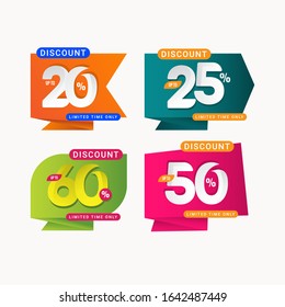 Discount Limited Time Only Label Vector Template Design Illustration