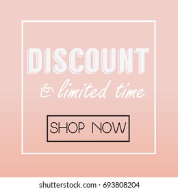 Discount limited time , Promotion poster design , Shopping concept, Vector