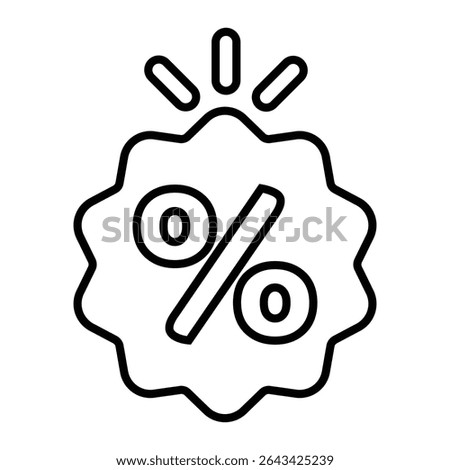 Discount line icon design. Discount thin black outline symbol vector illustration. editable stroke icon on transparent background.