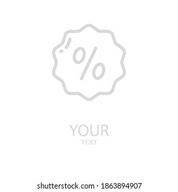discount line icon, outline vector illustration.