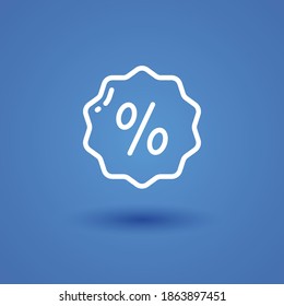 discount line icon, outline vector illustration.