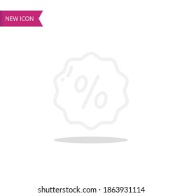 discount line icon, outline vector illustration.