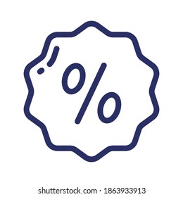 discount line icon, outline vector illustration.