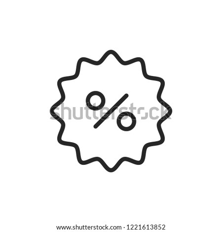 Discount line icon. Thin line design. Vector icon