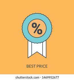 Discount line icon, Vector on white background