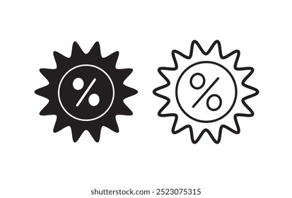 Icono de línea de descuento, Vector sobre fondo blanco