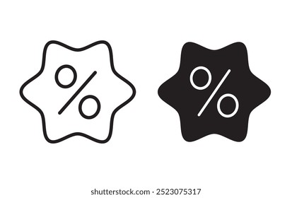 Icono de línea de descuento, Vector sobre fondo blanco