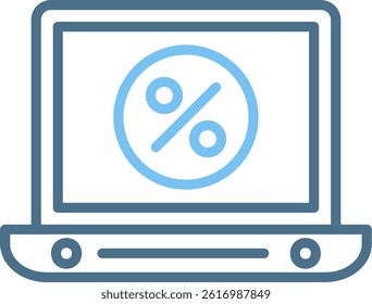 Discount Line Two Colour Icon