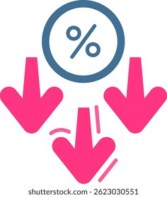 Diseño de icono de Vector de línea de descuento