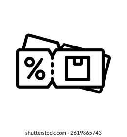 Ilustración vectorial De Línea De Descuento Aislada Sobre Fondo Blanco.