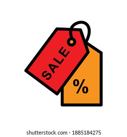 Discount lineal color icon. sale icon. simple design editable. Design template vector