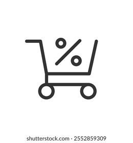 Discount linear icon isolated on white background