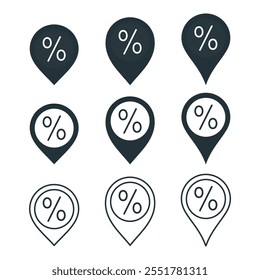 Discount location pin icon. Illustration vector