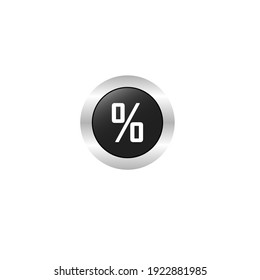 Discount-Logo-Symbol, Vektorgrafik, modernes Design mit silbernem Kreis